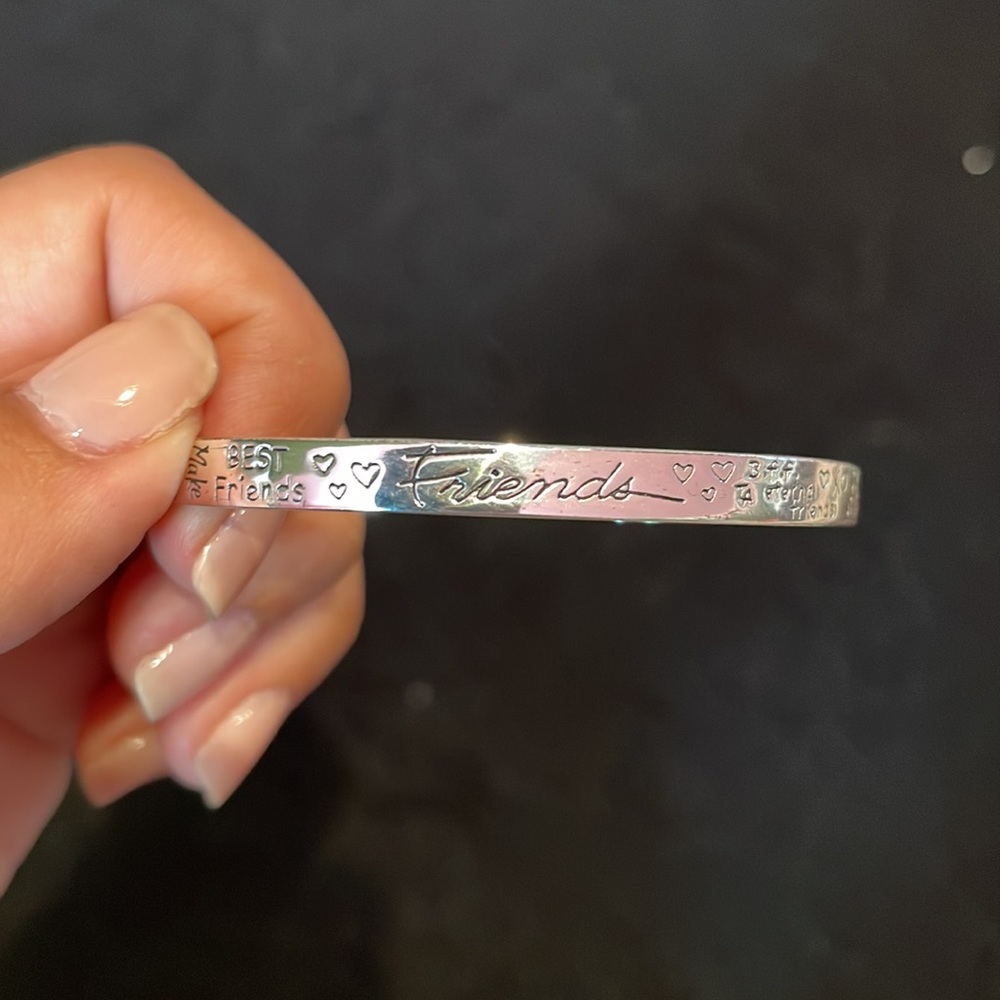 Silver Friendship Cuff Bracelet